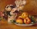 リンゴと花の静物画 ピエール・オーギュスト・ルノワール